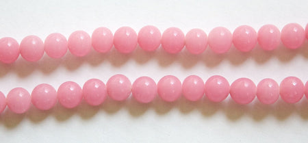 Vintage Pink Glass Beads Japan 6mm (10) jpn001J