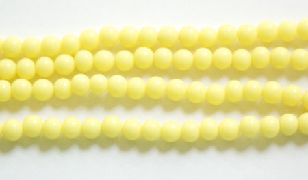 Vintage Soft Yellow Glass Beads Japan 6mm (10) jpn001E