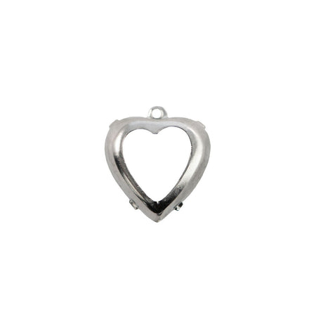 12mm Turmaline Faceted Glass Heart Stone in 1 Loop Open Back Setting (2)