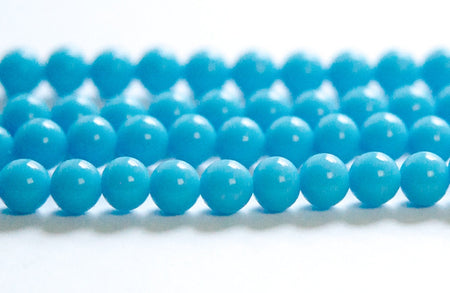 Vintage Blue Turquoise Glass Beads Japan 6mm (10) jpn001H