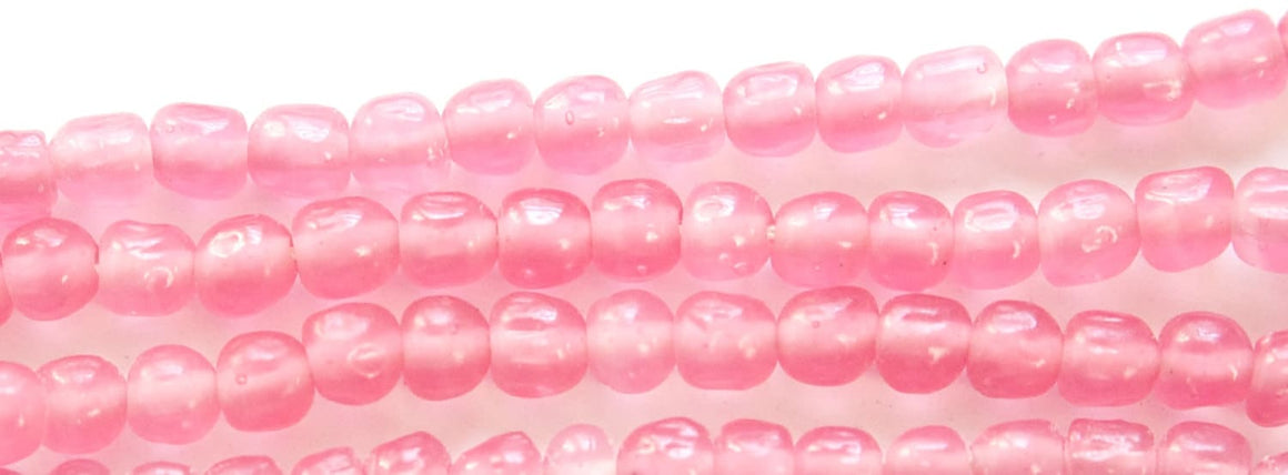 Vintage Pink Baroque Glass Beads Japan 6mm (10) jpn002A