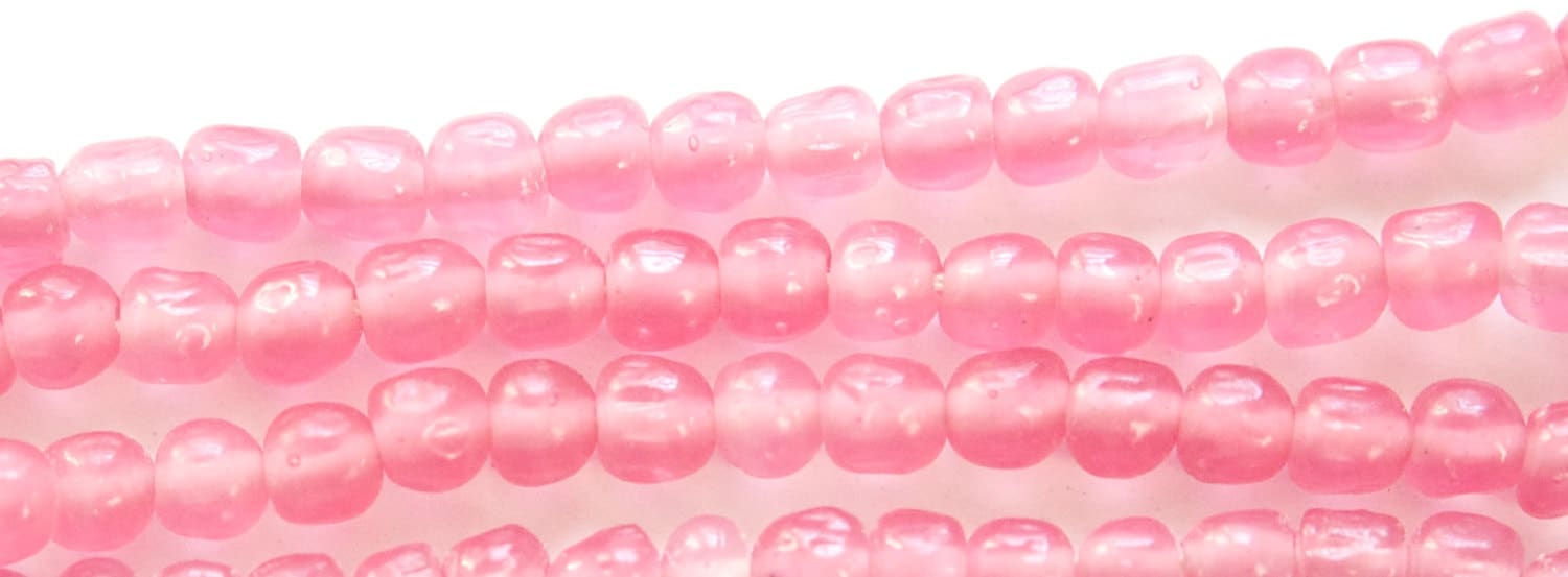 Vintage Pink Baroque Glass Beads Japan 6mm (10) jpn002A