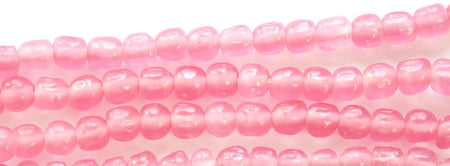 Vintage Pink Baroque Glass Beads Japan 6mm (10) jpn002A