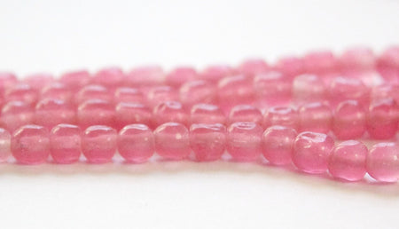 Vintage Pink Baroque Glass Beads Japan 6mm (10) jpn002A