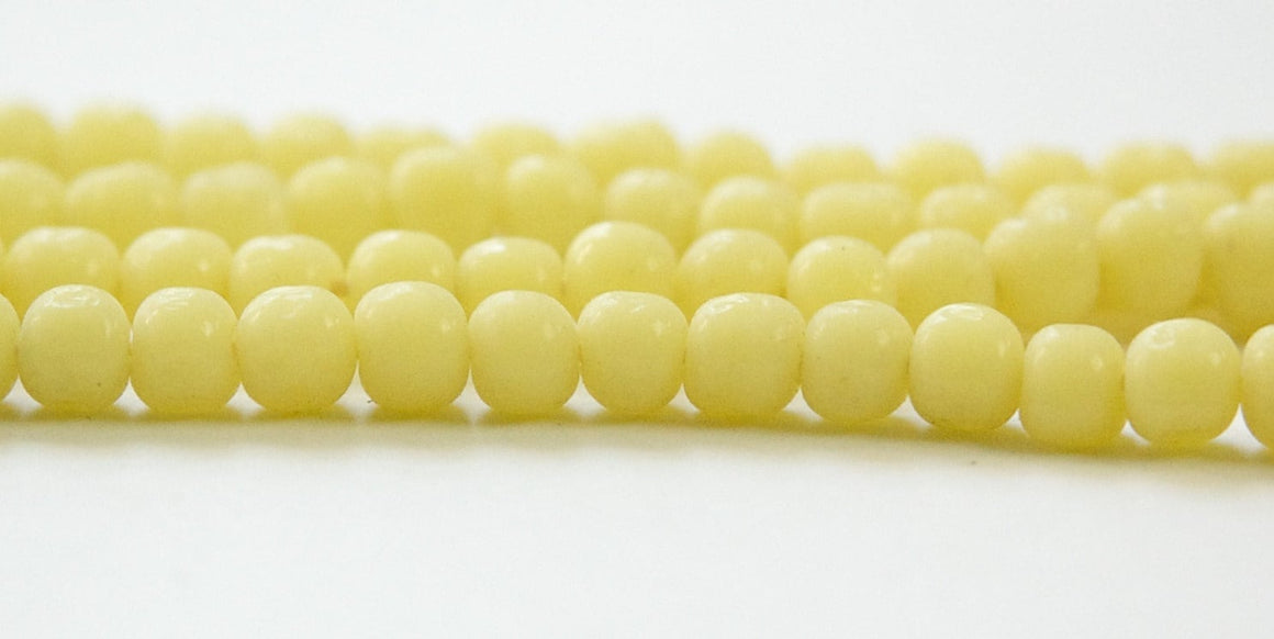 Vintage Yellow Baroque Glass Beads Japan 6mm (10) jpn002C