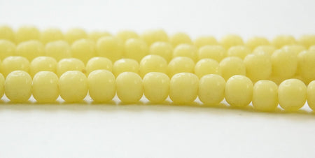 Vintage Yellow Baroque Glass Beads Japan 6mm (10) jpn002C