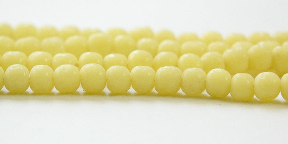 Vintage Yellow Baroque Glass Beads Japan 6mm (10) jpn002C
