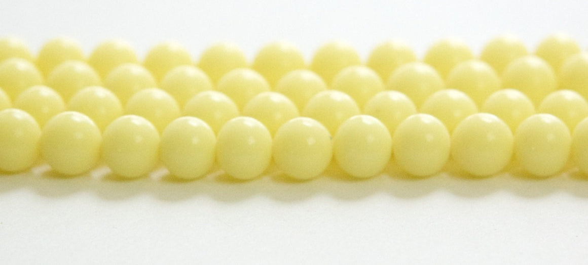 Vintage Soft Yellow Glass Beads Japan 8mm (8) jpn003Q