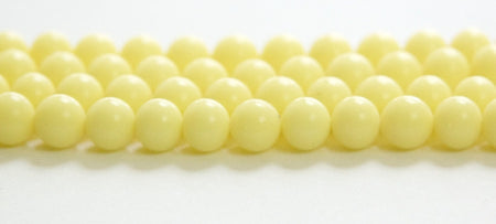 Vintage Soft Yellow Glass Beads Japan 8mm (8) jpn003Q