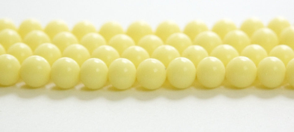 Vintage Soft Yellow Glass Beads Japan 8mm (8) jpn003Q