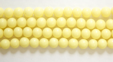 Vintage Soft Yellow Glass Beads Japan 8mm (8) jpn003Q