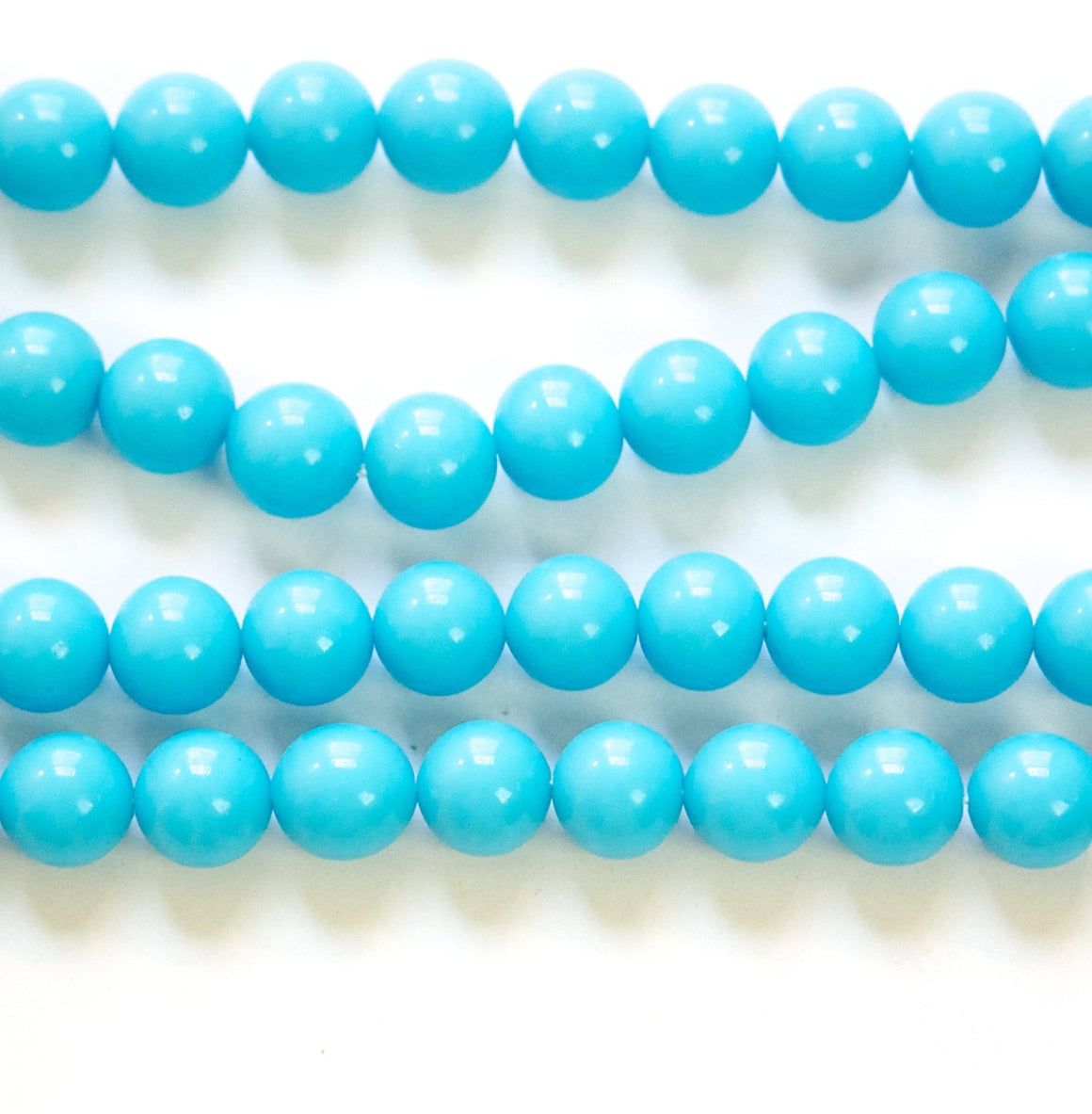 Vintage Turquoise Blue Glass Beads Japan 8mm (8) jpn003C
