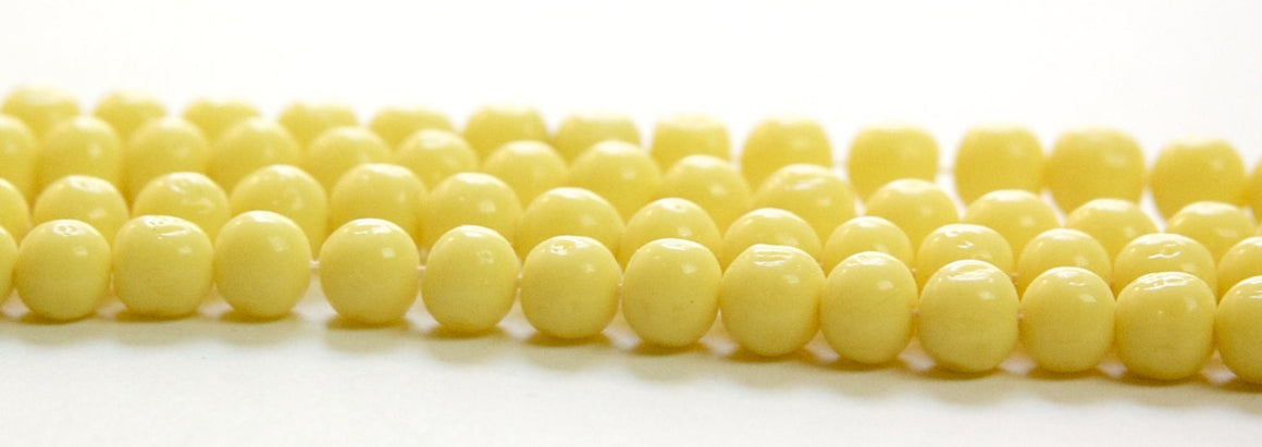 Vintage Yellow Baroque Glass Beads Japan 8mm (8) jpn004A