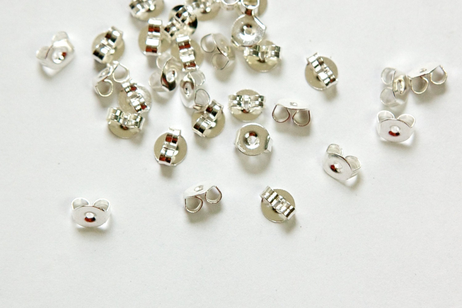 Silver Plated Earnuts Earring Backs Lead Nickel Free (50) fnd023A