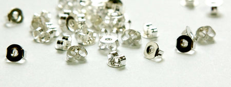 Silver Plated Earnuts Earring Backs Lead Nickel Free (50) fnd023A