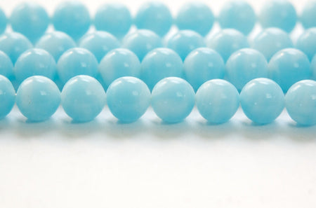 Vintage Light Blue Glass Beads Japan 8- 9mm (6) jpn005J