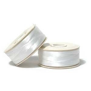 White Nymo B Beading Thread 72yd Bobbin