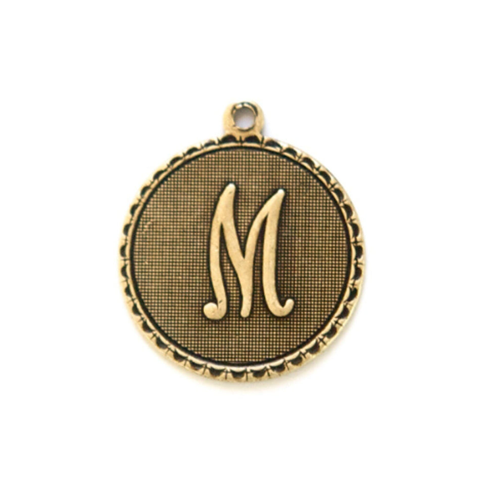Letter M Charm with Loop (4)