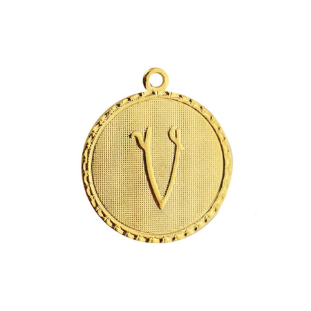 Letter V Charm with Loop (4)