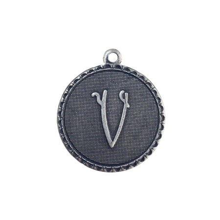 Letter V Charm with Loop (4)