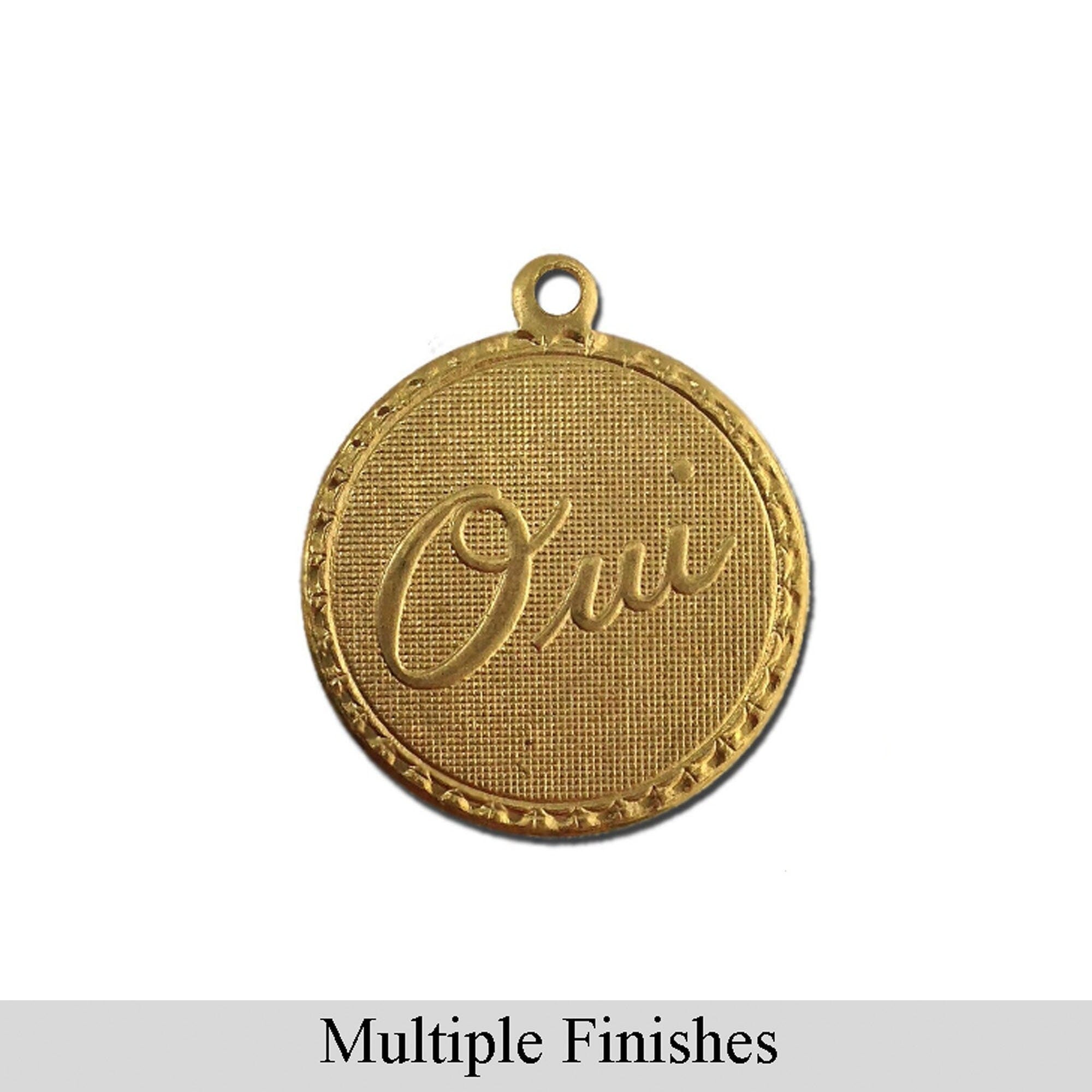 Oui (Yes) Word Charm with Loop (4)