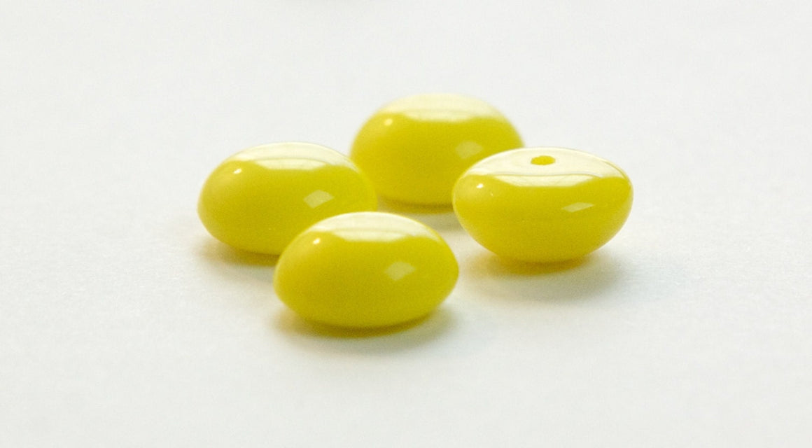 Vintage Opaque Yellow Glass Cabochons 13mm cab704DD