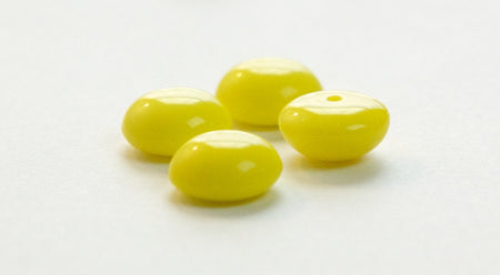 Vintage Opaque Yellow Glass Cabochons 13mm cab704DD