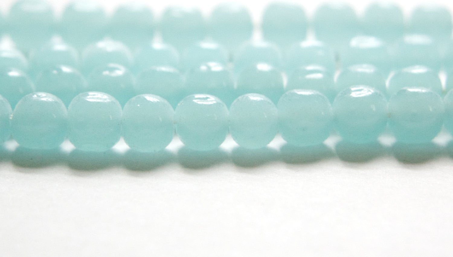 Vintage Calcedon Blue Glass Baroque Beads Japan 8-9mm (6) jpn006A