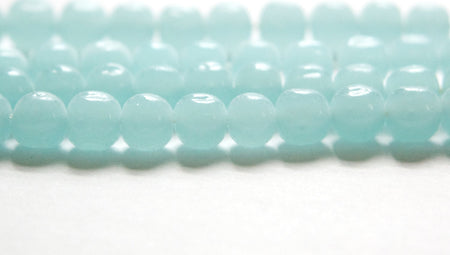 Vintage Calcedon Blue Glass Baroque Beads Japan 8-9mm (6) jpn006A