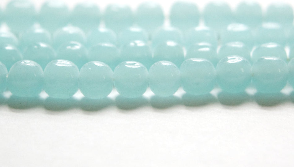 Vintage Calcedon Blue Glass Baroque Beads Japan 8-9mm (6) jpn006A