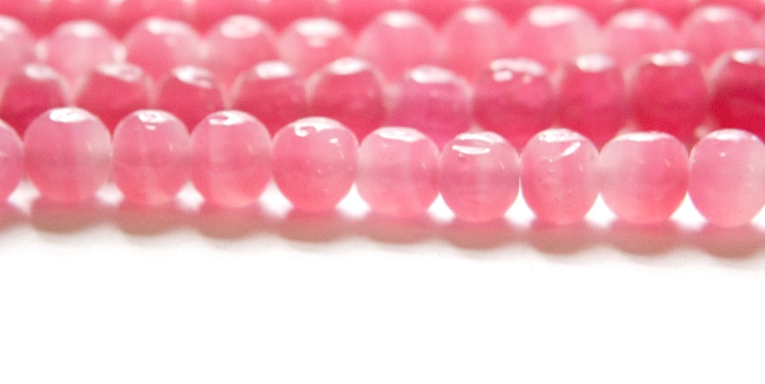 Vintage Rose Pink Glass Baroque Beads Japan 8-9mm (6) jpn006E