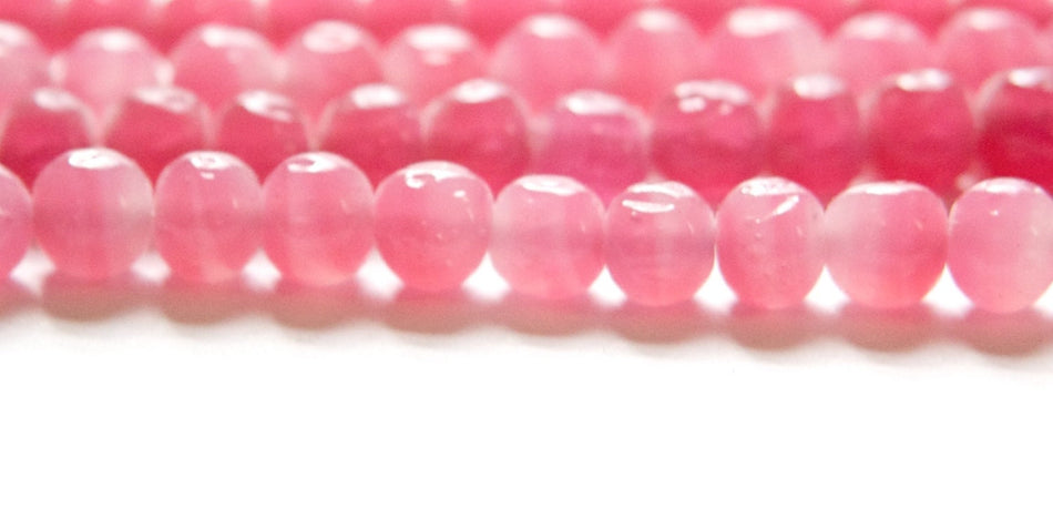 Vintage Rose Pink Glass Baroque Beads Japan 8-9mm (6) jpn006E