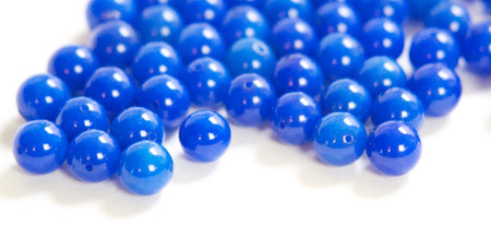 Vintage Opaque Royal Blue Glass Beads Japan 8mm (8) jpn003T