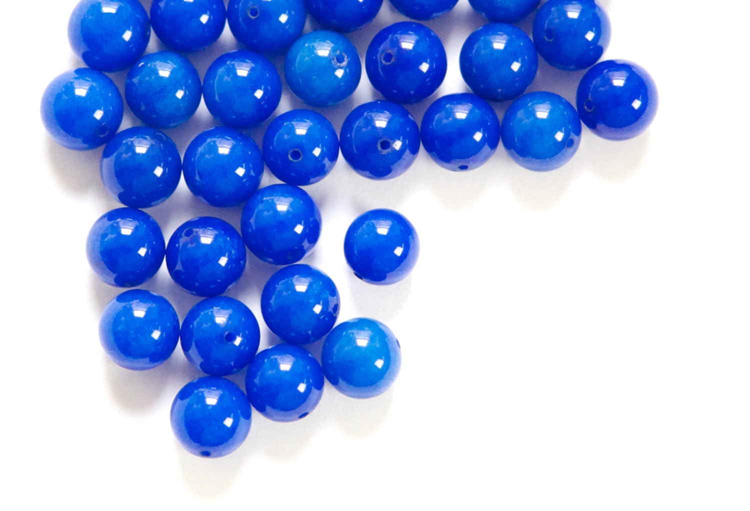Vintage Opaque Royal Blue Glass Beads Japan 8mm (8) jpn003T