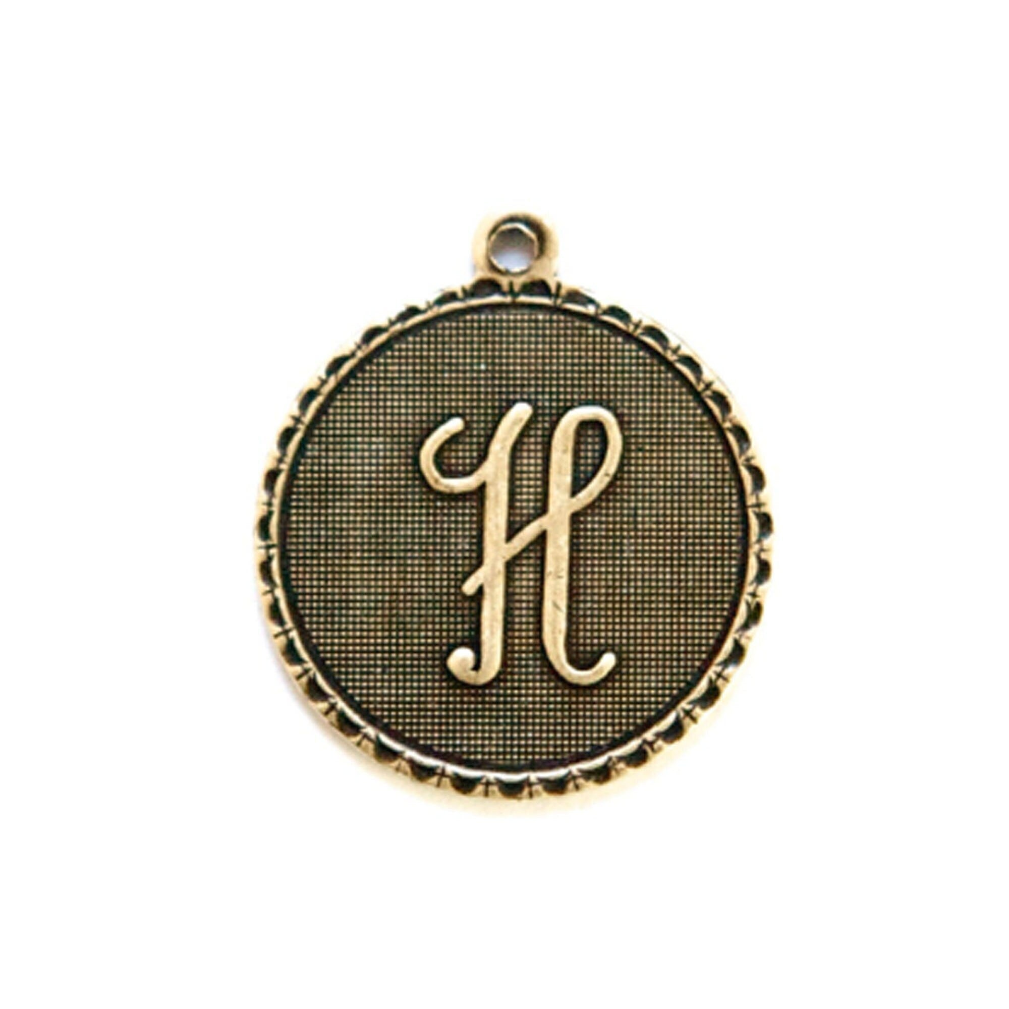 Letter H Charm with Loop (4)