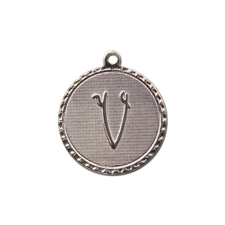Letter V Charm with Loop (4)