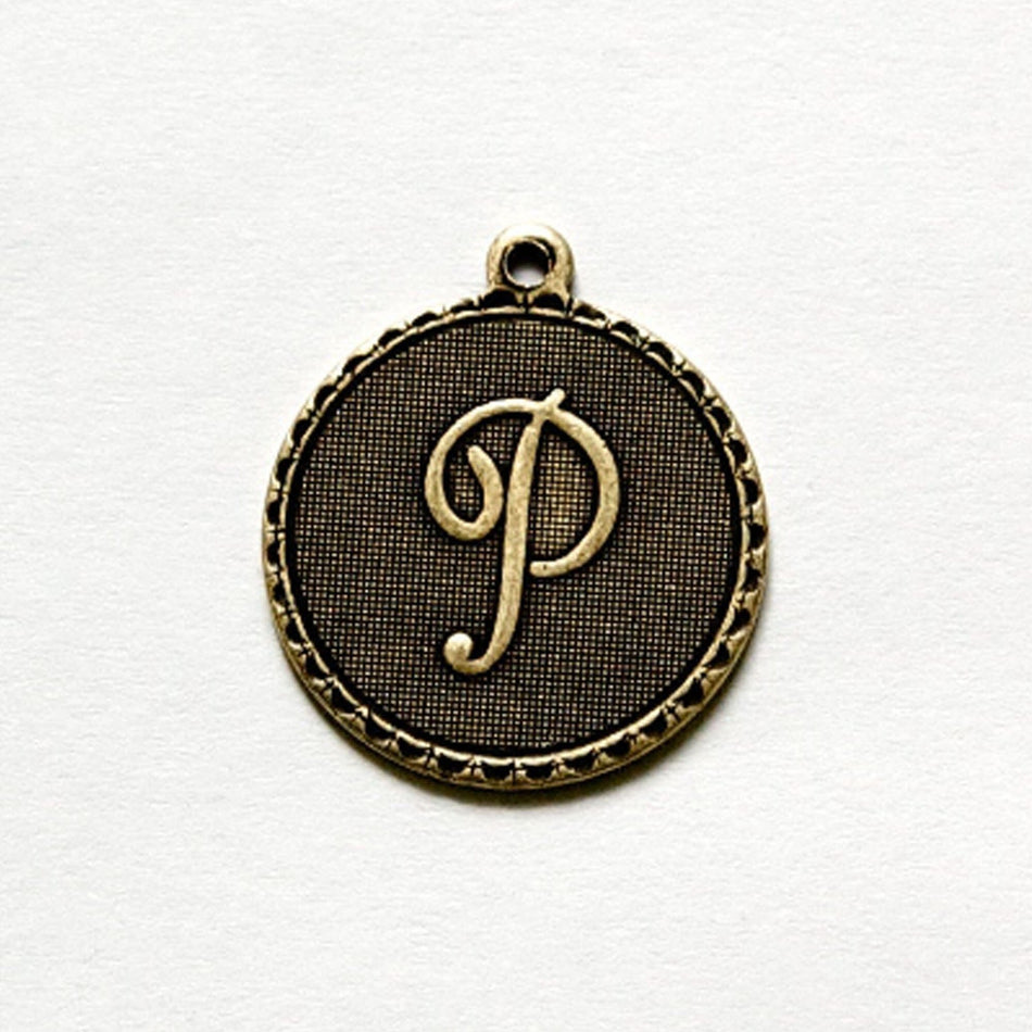 Letter P Charm with Loop (4)