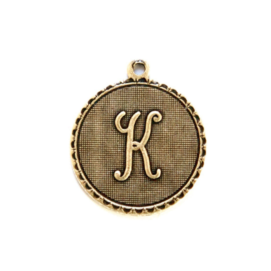 Letter K Charm with Loop (4)