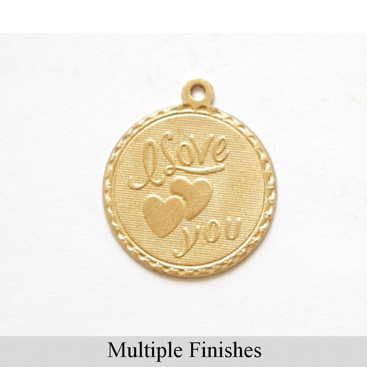 I Love You with Hearts Word Charm with Loop (4)