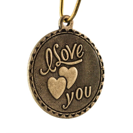 I Love You with Hearts Word Charm with Loop (4)