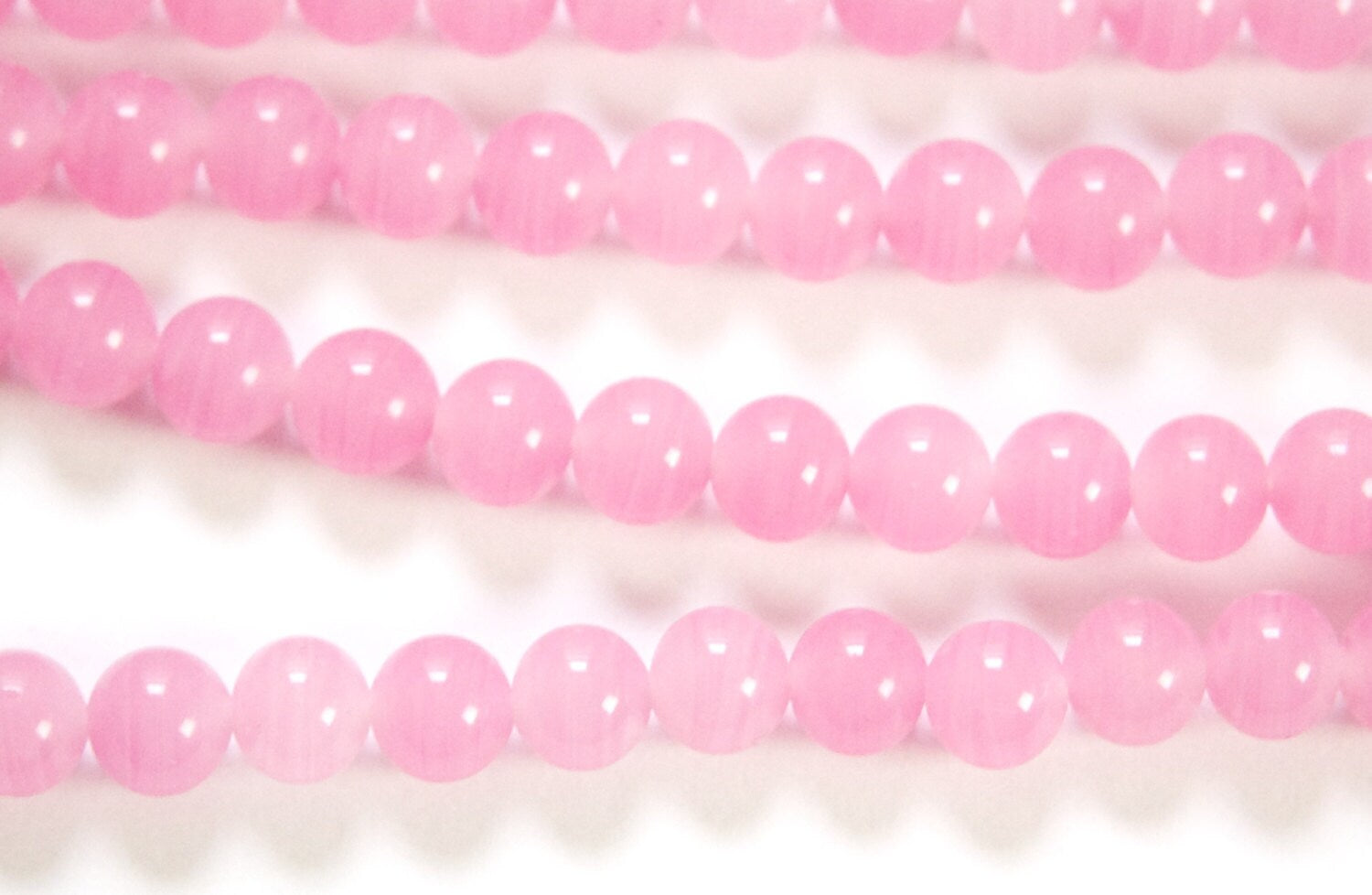Vintage Light Rose Pink Glass Beads Japan 8mm (8) jpn003U