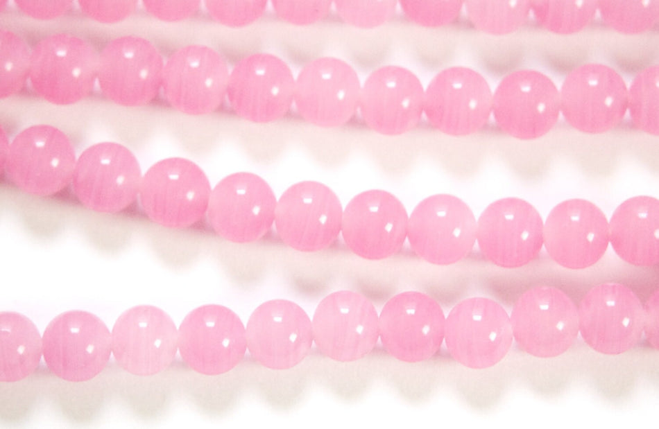 Vintage Light Rose Pink Glass Beads Japan 8mm (8) jpn003U