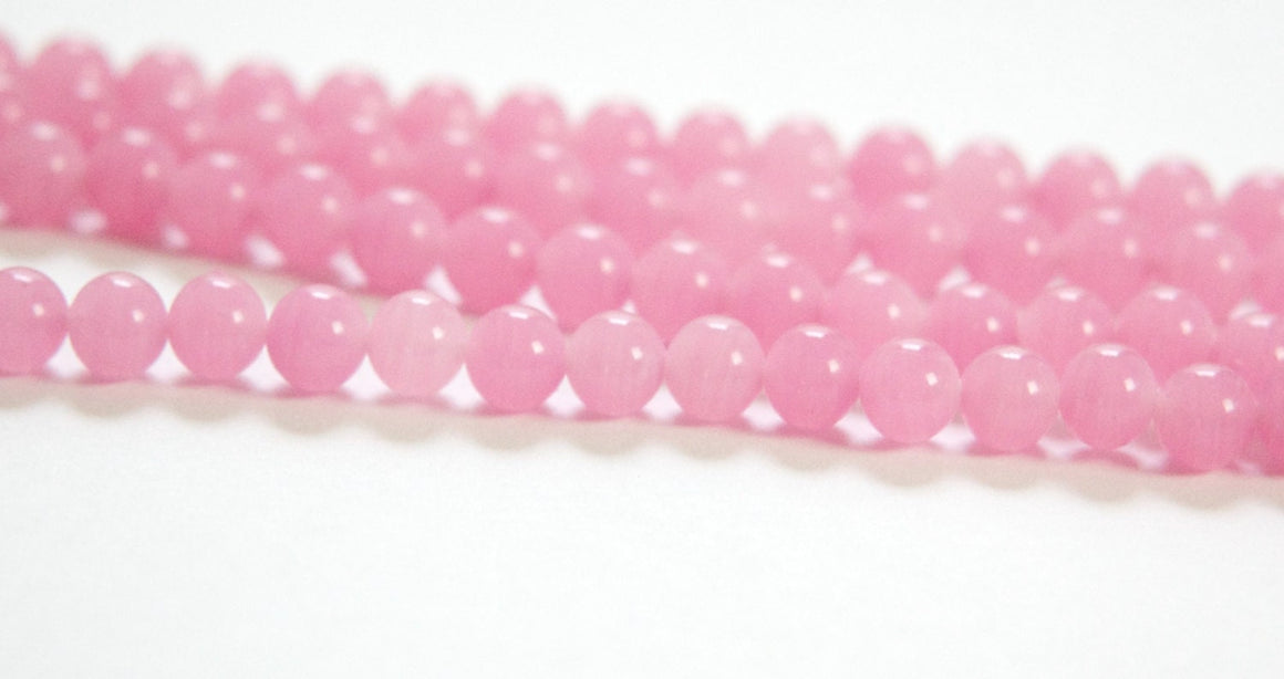 Vintage Light Rose Pink Glass Beads Japan 8mm (8) jpn003U