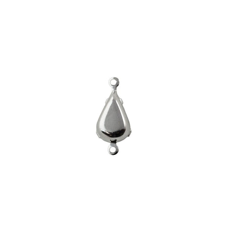 8x4mm Pink Moonglow Glass Teardrop Stone in 2 Loop Setting