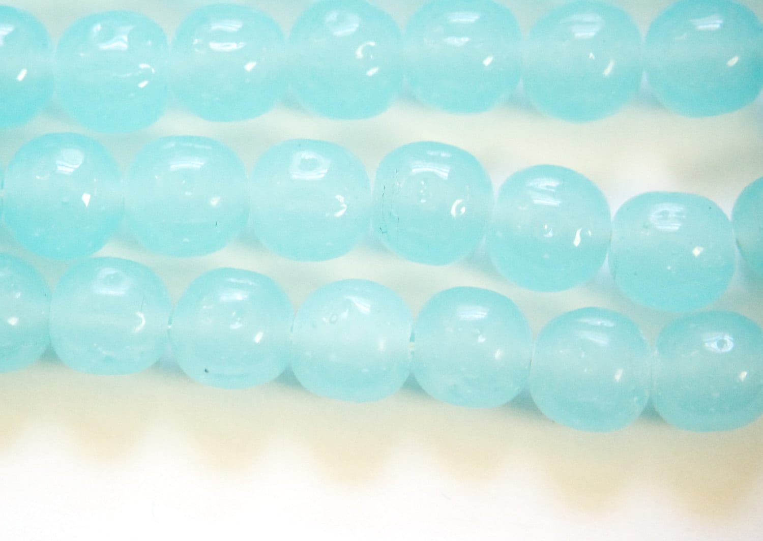 Vintage Calcedon Blue Glass Baroque Beads Japan 12mm (6) jpn008A