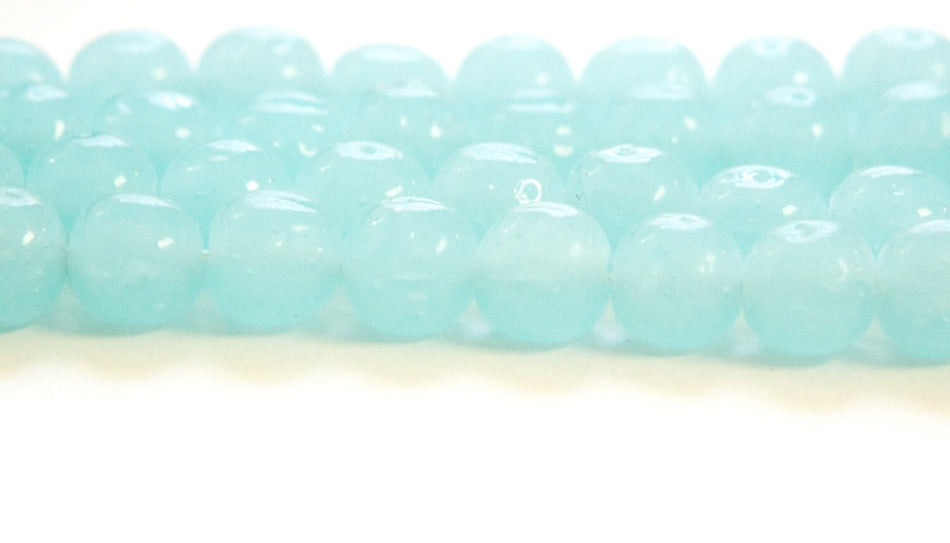 Vintage Calcedon Blue Glass Baroque Beads Japan 12mm (6) jpn008A