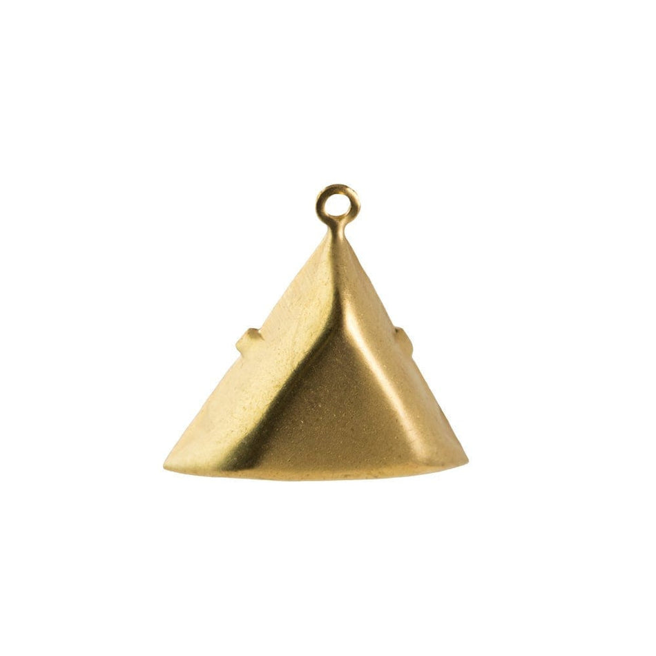 20mm Emerald Faceted Acrylic Triangle Stone in 1 Loop Setting