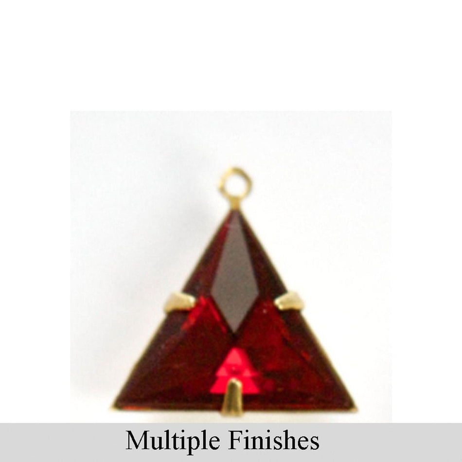 20mm Ruby Faceted Acrylic Triangle Stone in 1 Loop Setting