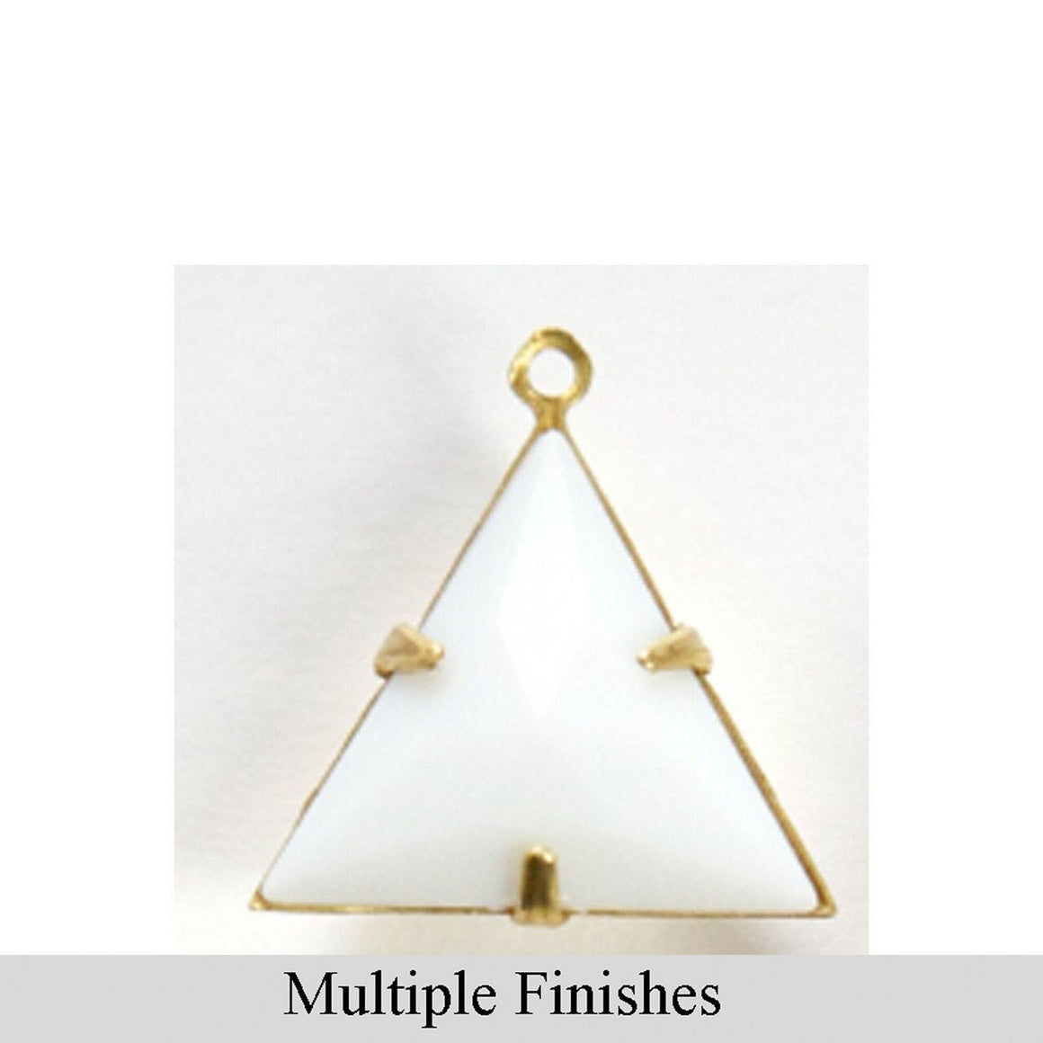 20mm White Faceted Acrylic Triangle Stone in 1 Loop Setting