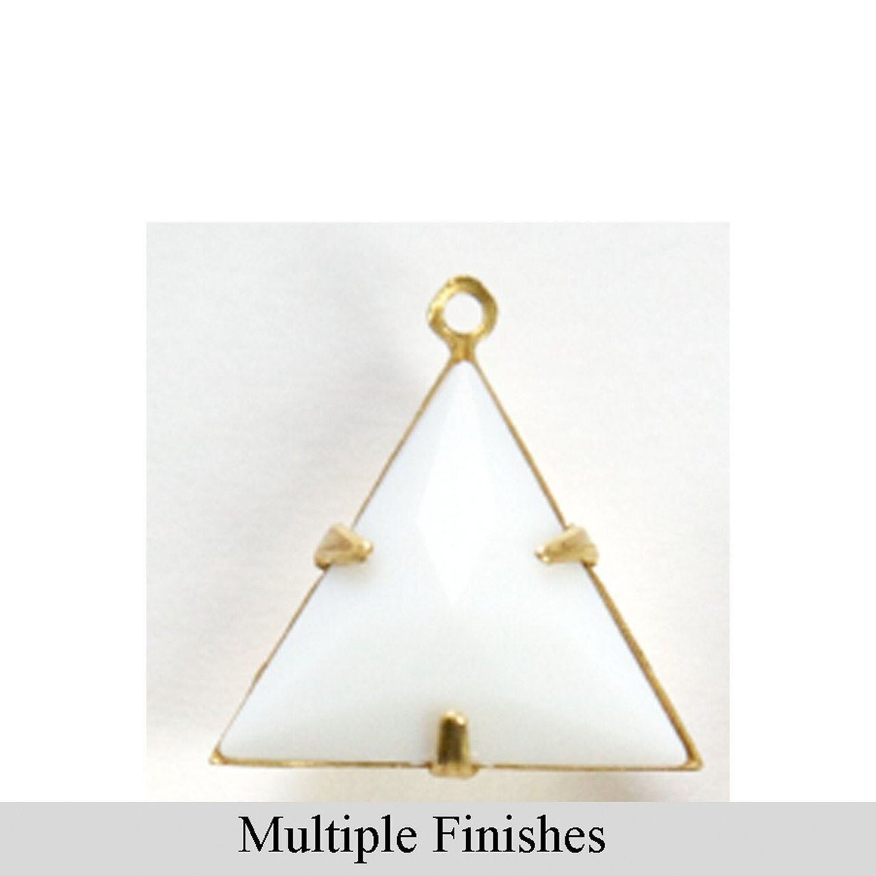 20mm White Faceted Acrylic Triangle Stone in 1 Loop Setting
